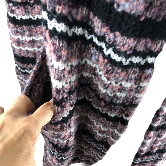 LED Maternity Wool Cotton Blend Cardigan Sweater Sz S Tweed Chunky Colorful Cozy - Picture 9 of 11